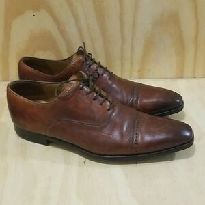 Classic Brown Leather Men's Dress Shoes Mens sz 11 1/2